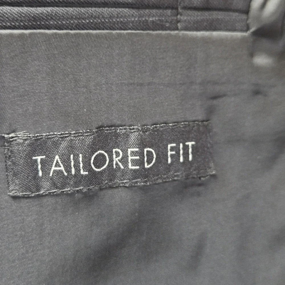 Jos A Bank Suit Jacket Mens 48R Gray Wool Pinstripe Tailored Fit Travelers